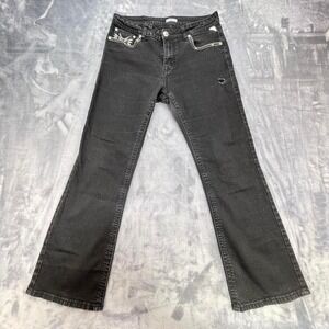 Meet me women size 13 black denim jeans with silver accents